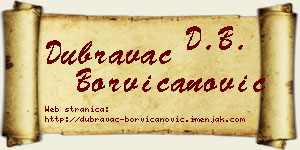 Dubravac Borvičanović vizit kartica
